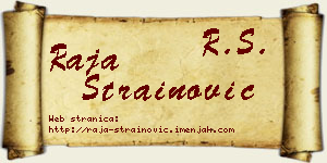 Raja Strainović vizit kartica